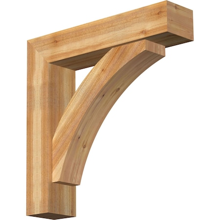 Ekena Millwork Thorton Block Rough Sawn Bracket w/ Offset Brace, Western Red Cedar, 8"W x 36"D x 36"H BKT0806X36X36THR05RWR